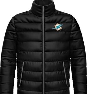 Miami Dolphins Men's Full Zip Puffer Jacket Winter Coat NWT